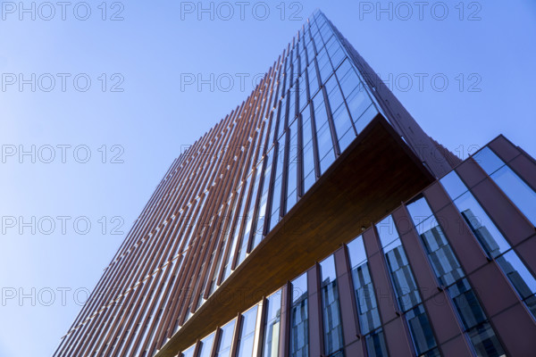 MIT Museum, Gambrill Center, building exterior, extreme low angle view, Cambridge, Massachusetts, USA