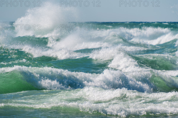 Rough waves, Lake Michigan, Frankfort, Michigan, USA