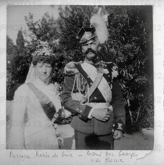 La Princesse Marie de Grèce et son époux le Grand Duc Georges de Russie