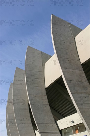 France, Paris 16e, stade du parc des princes, architecte roger taillibert, detail architecture