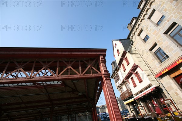 France, Bretagne, Cotes d'Armor, saint brieuc, vieux saint brieuc, place du martray, halle du marche,