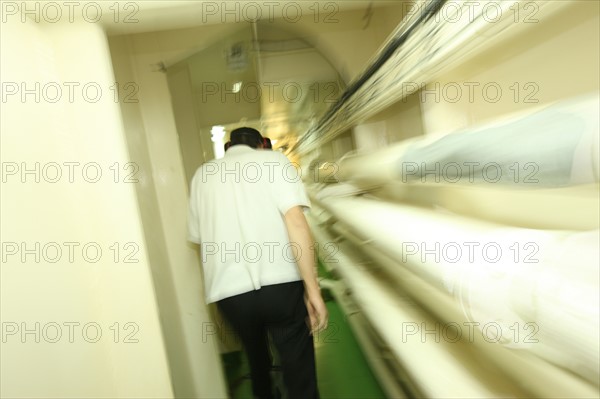 France, Haute Normandie / angleterre, seine maritime, le havre / portsmouth, traversee trans manche, a bord du ferry boat, norman voyager, navigation, salle des machines, chef mecanicien,