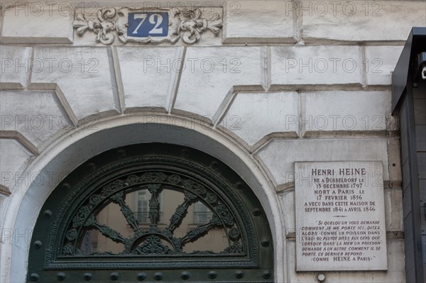 72 rue Du Faubourg Poissonniere, Immeuble où vécut Henri Heine