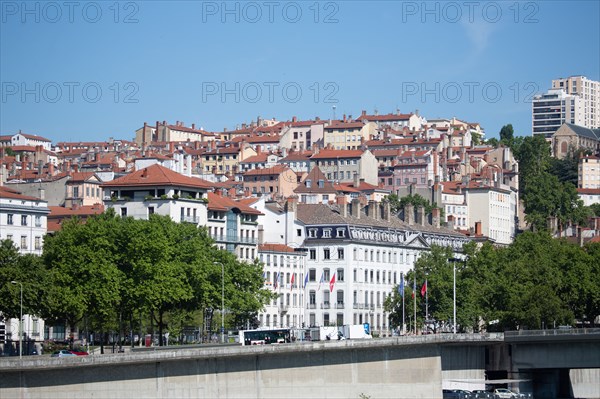 Lyon, hill above the quays of the Rhône
