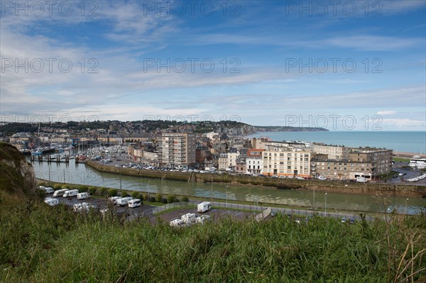 Dieppe, port et quais depuis les hauteurs du Pollet