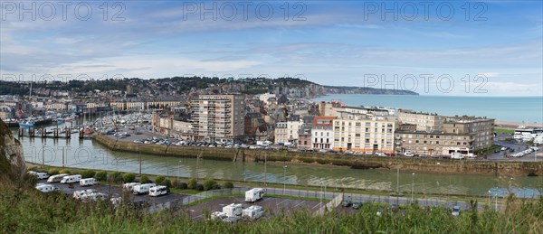 Dieppe, port et quais depuis les hauteurs du Pollet