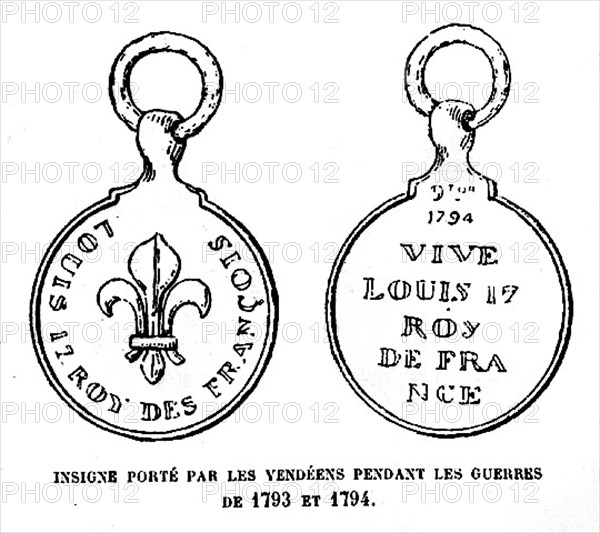 Insigne porté par les Vendéens de 1793 à 1794.