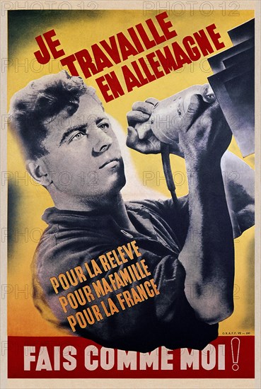 Affiche allemande (1942). Propagande pour le travail volontaire.