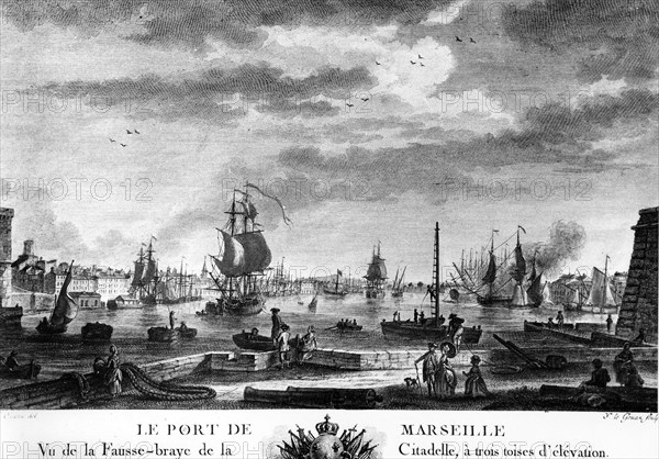 The wearing of Marseilles.  Engraving of Gouaz.