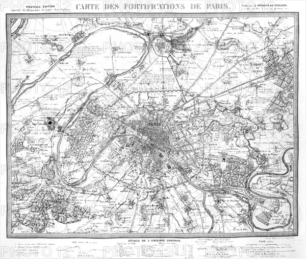 1841. Carte des fortifications de Paris.