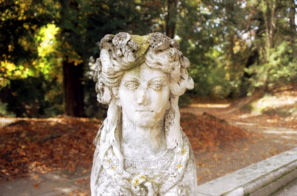 Versailles, one of the sphinx of the Belvedere on the "Enchanted River"