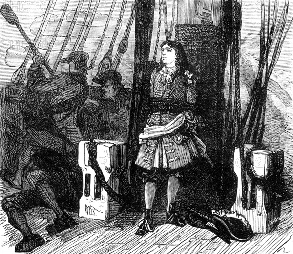 Le fils de Jean Bart attaché au mat pendant les batailles afin de s'aguerrir