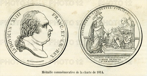 Médaille commémorative de la charte de 1814.