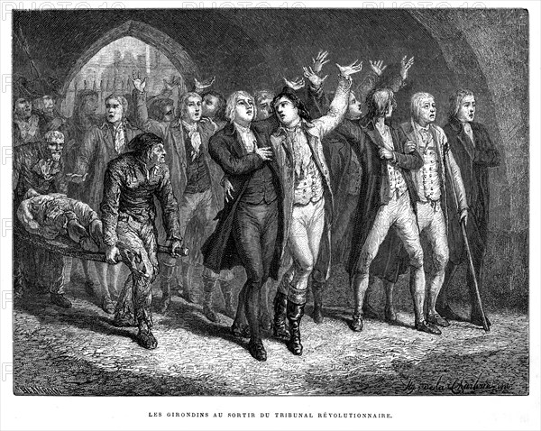 Les Girondins au sortir du tribunal révolutionnaire.