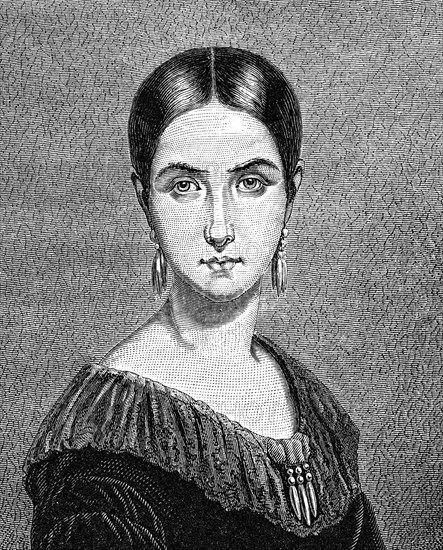Élisa Rachel FÉLIX, dite Mademoiselle RACHEL. (Mumf, Canton d’Argovie, Suisse, 21 février 1821 – Le Cannet, France, 3 janvier 1858). Gros plan. Gravure.