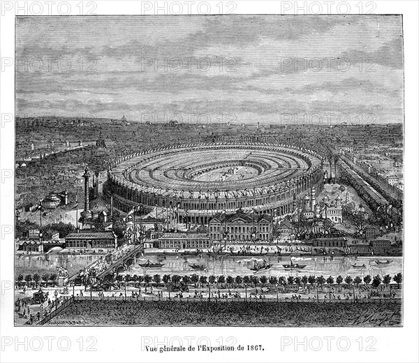 Paris. Vue générale de l'Exposition de 1867.