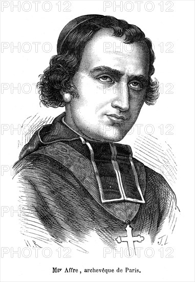 Monseigneur Affre, archevêque de Paris. Denys Auguste Affre, né à Saint-Rome-de-Tarn (Aveyron), le 27 septembre 1793, mort à Paris, le 27 juin 1848 fut le 126e archevêque de Paris.