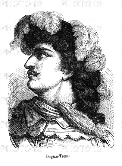 René Trouin du Gué, dit Duguay-Trouin (10 juin 1673 à Saint-Malo - 27 septembre 1736 à Paris) est né dans une famille d'armateurs bretons. En 1689, il débute sa carrière de corsaire français et dès 1691, reçoit le commandement d'un navire. Son courage, le respect qu'il a gagné auprès de ses hommes, ainsi que ses victoires contre les Anglais et les Néerlandais au cours des guerres lancées par le Roi Louis XIV l'ont fait rapidement progresser dans la hiérarchie.