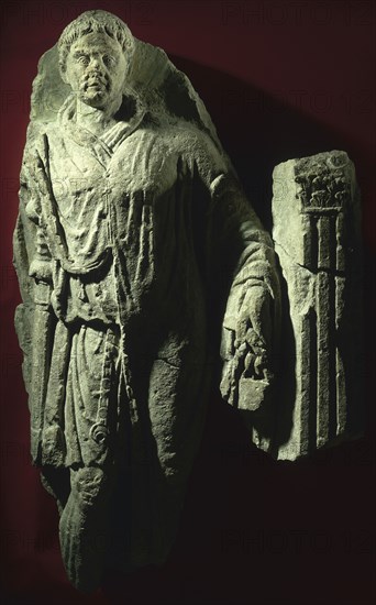 A Roman soldier's tombstone. Artist: Unknown