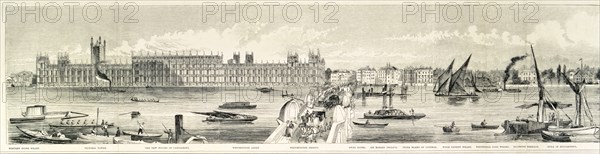 London from the River Thames, 1844. Artist: Frank Vizetelly