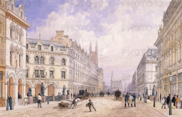 Holborn Viaduct, London, 1871. Artist: Thomas Shotter Boys