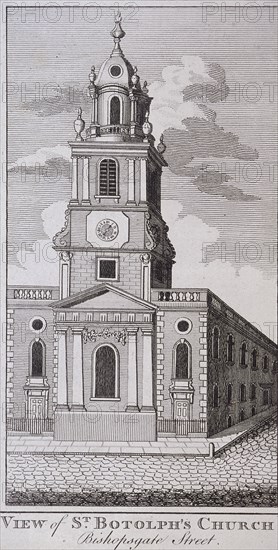 St Botolph without Bishopsgate, London, c1831. Artist: J Hinchcliff