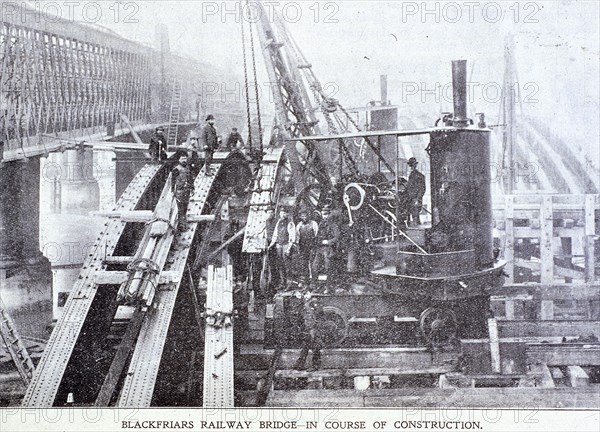 Blackfriars Bridge, London, c1864. Artist: Anon