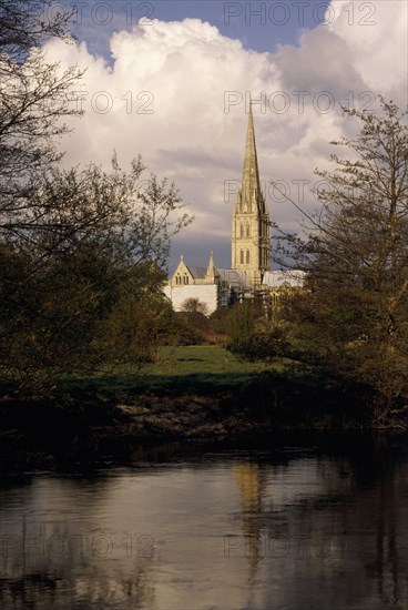 Salisbury Cathedral from the south west, Salisbury, Wiltshire, 1999