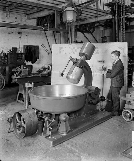 Milling equipment being demonstrated at Cold Harbour, Poplar, London, 1928