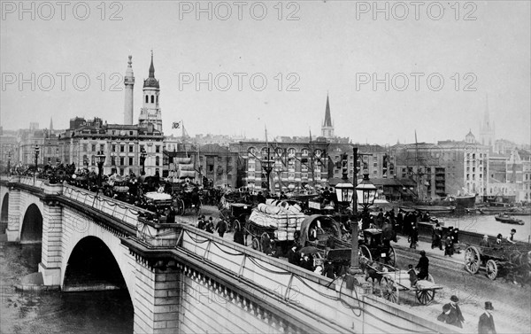 A busy day on London Bridge, London