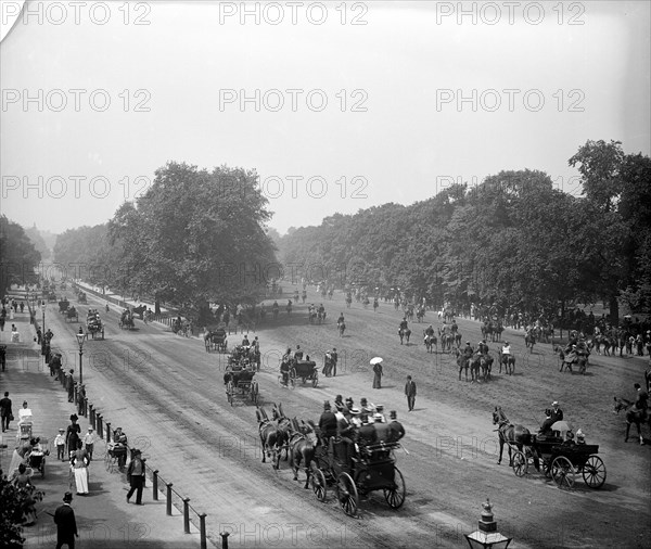 Riding in Rotten Row, Hyde Park, London, c1900