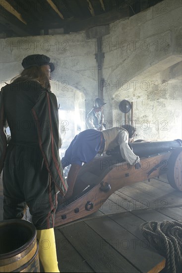 Reconstruction of the gunroom, Pendennis Castle, Cornwall, 1997