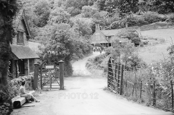 A beach cafe at the end of a winding lane, c1945-c1965