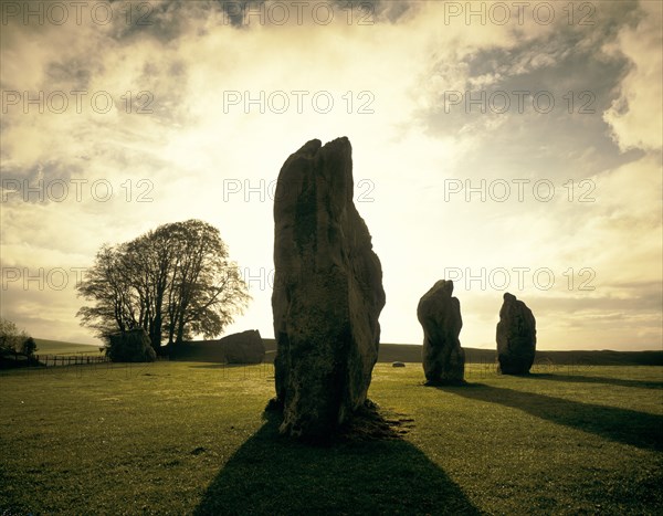 Sunrise over the stones, Avebury Stone Circle, Wiltshire, 1990