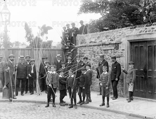 Beating the Bounds ceremony, Merton Street, Oxford, Oxfordshire, 1908 Artist