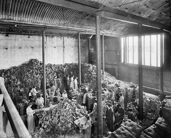 Storage area, Hampton's Munitions Works, Lambeth, London, 1914-1918