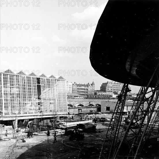 Construction site, South Bank, London, 1951. Artist: Henry Grant