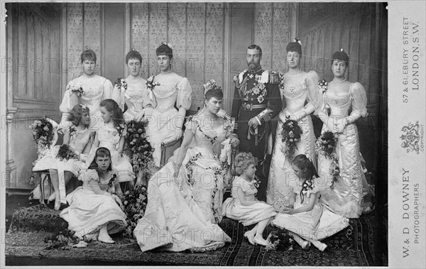 The Wedding Group of Duke and Duchess of York, 6th July 1893. Artist: Unknown