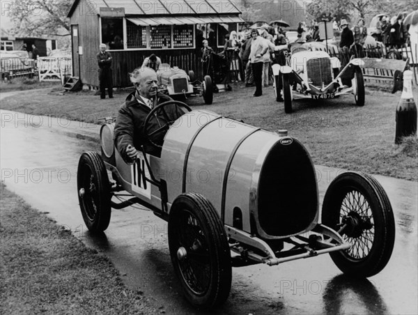 Raymond Mays in a Bugatti Brescia, 1970s. Artist: Unknown