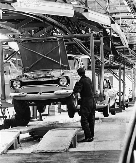 Ford Escort production line, 1973. Artist: Unknown