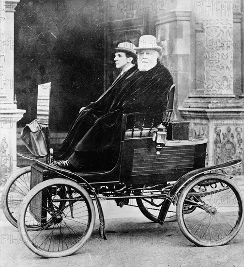 Lord Salisbury aboard a Locomobile steam car, (c1902?). Artist: Unknown