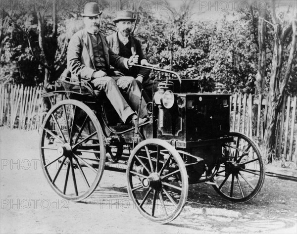 Emile Levassor in a Panhard-Levassor, c1890-c1895. Artist: Unknown