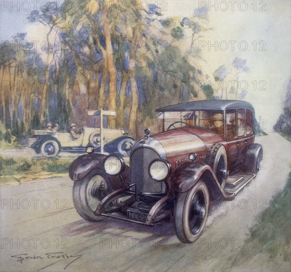 Poster advertising Bentley cars, 1927. Artist: Gordon Crosby