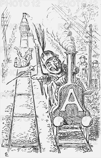 'The Worst Managed Railway Running Out of London', 1868. Artist: Edward Linley Sambourne