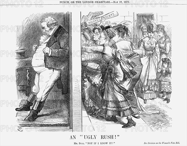 'An Ugly Rush!', 1870. Artist: Joseph Swain