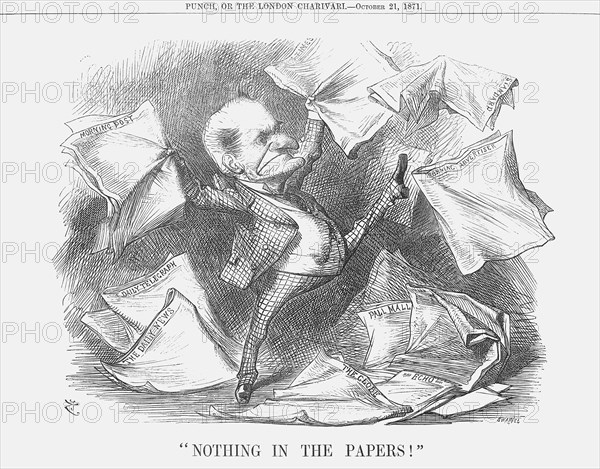 Nothing in the Papers!, 1871. Artist: Joseph Swain