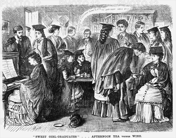 Sweet Girl-Graduates...'Afternoon Tea Versus Wine', 1872.  Artist: Joseph Swain