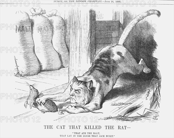 'The Cat that Killed the Rat', 1880.  Artist: Joseph Swain