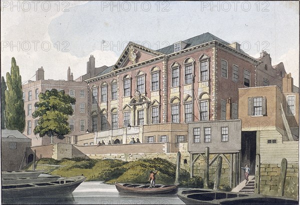 Fishmongers' Hall from the River Thames, London, c1810. Artist: George Shepherd