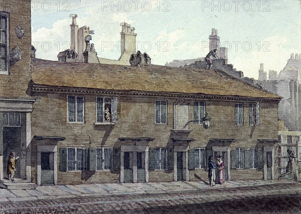 Hart Street, Cripplegate, London, 1818. Artist: Robert Blemmell Schnebbelie